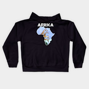 African Wildlife Continent 4 Giraffes Kids Hoodie